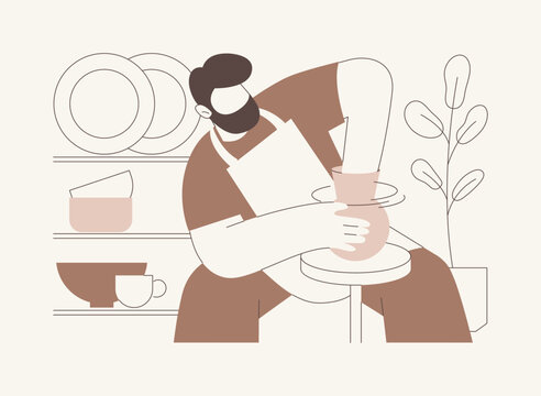 Pottery isolated cartoon vector illustrations.