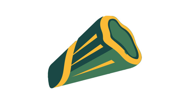 Vibrant green and gold stylized megaphone graphic design.