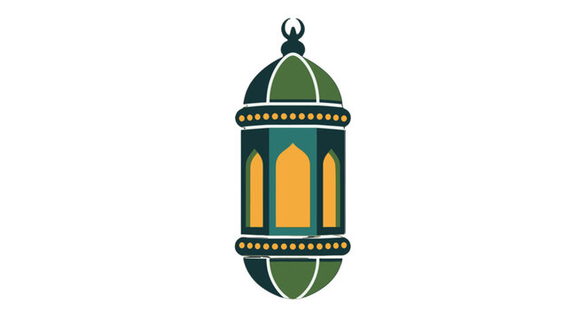 Colorful Ornate Middle Eastern Style Lantern Illustration.