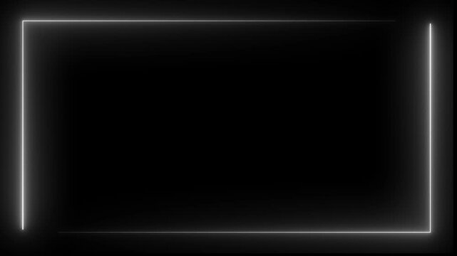 Glowing neon rectangle frame animation with red luminous borders, Animation of glowing neon rectangles abstract background.
Seamless loop animated rectangle picture frame with two tone neon color