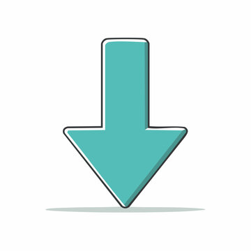 Turquoise Down Arrow Icon
