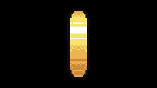 Animated pixel art gold dollar coin rotating in a seamless loop. Retro game currency icon ideal for mobile games, arcade games, RPGs, platformers, collectible systems, fund icons and UI asset packs