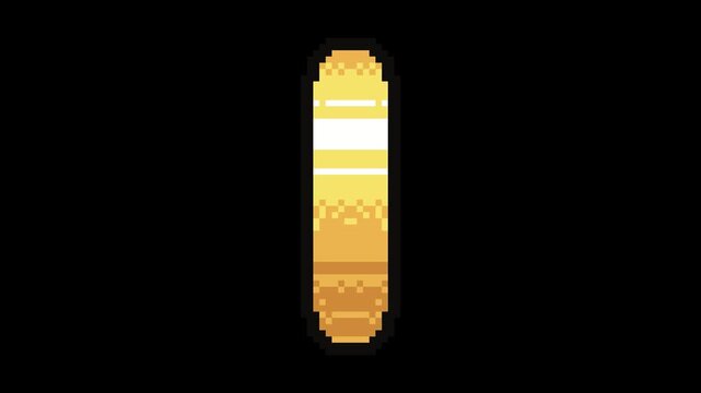 Animated pixel art gold skull coin rotating in a seamless loop. Retro game currency icon ideal for mobile games, arcade games, RPGs, platformers, collectible systems, fund icons and UI asset packs.