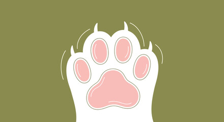 Cute Cartoon Cat Paw Illustration with Pink Pads © Muhammad Zayyan Rayy