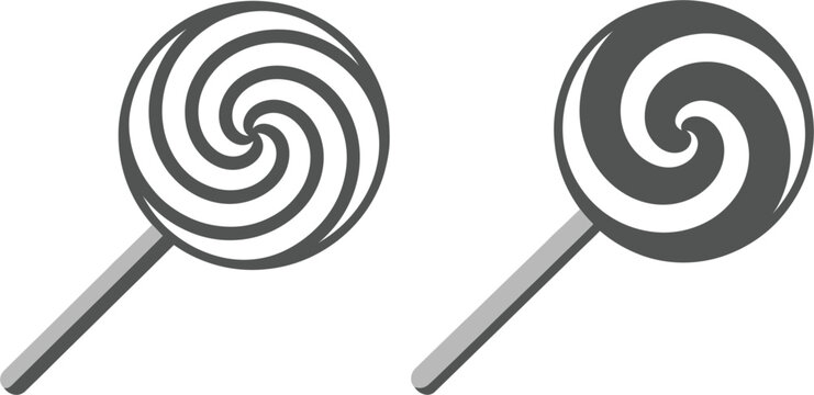 Lollipop vector icon collection isolated, swirl candy sweets and confectionery illustration design set