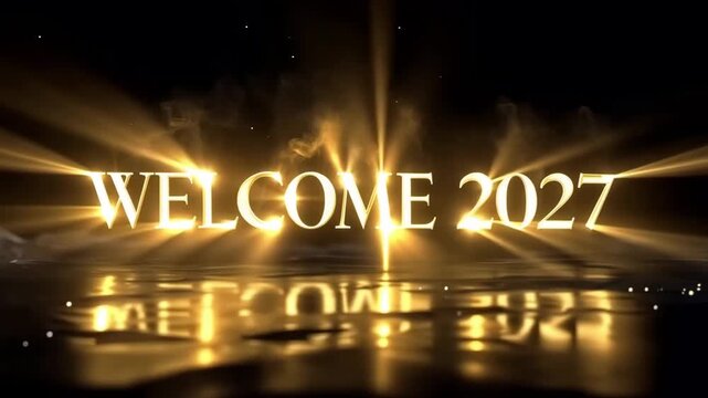 Goodbye 2026 Welcome 2027 Golden Smoke Celebration New Year Animation in 4K