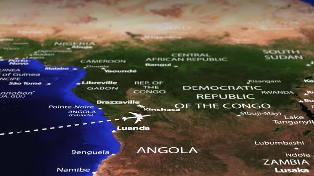 Flight From Rio Brazil to Mogadishu SOMALIA with flag pins