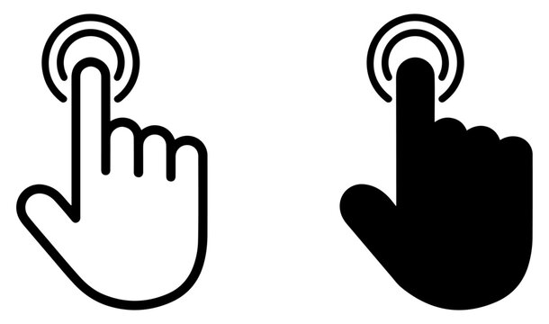 mouse click hand cursor icon set