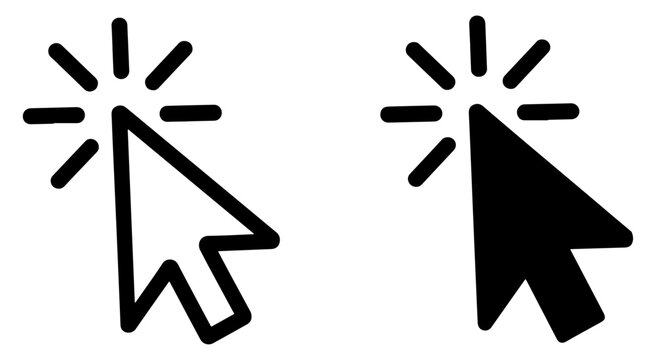 mouse click arrow cursor icon set