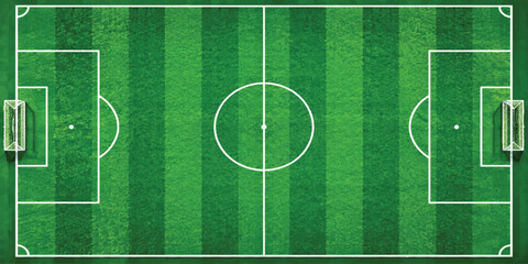 Soccer Field Top View Diagram with Goals and Midfield Markings © mahabubmorshed