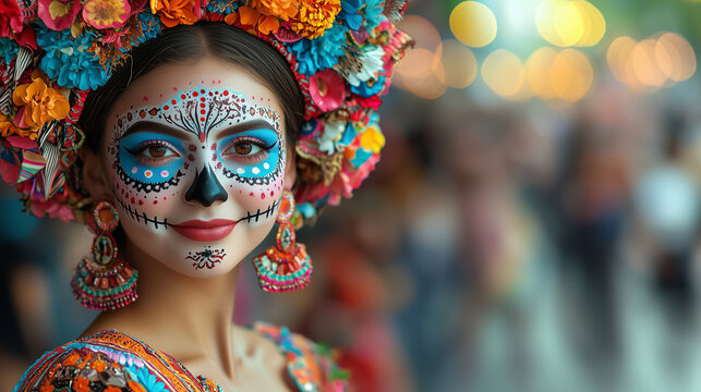 Celebrating Dia de los Muertos with colorful traditions and vibrant costumes