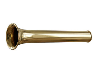 Obraz premium Brass or gold-plated funnel with a flared rim and cylindrical body isolated on white.