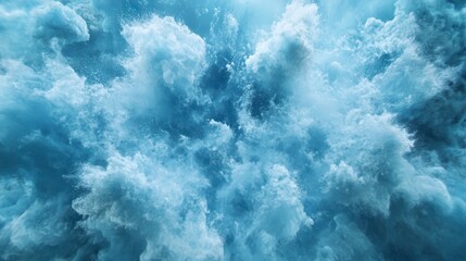Fototapeta premium Dynamic Blue Abstract Water Texture with Fluid Motion and Frothy Bubbles
