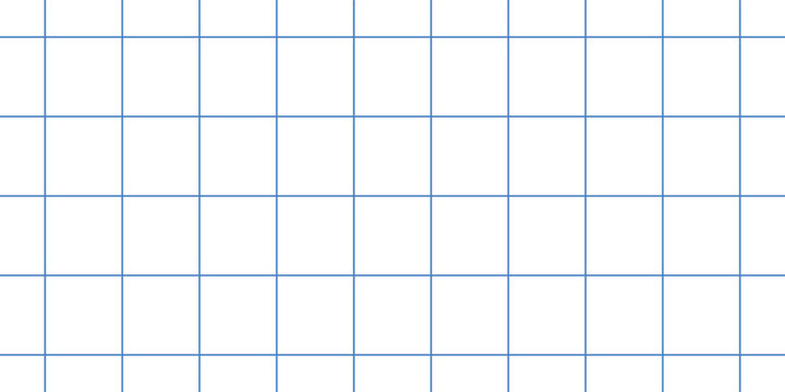 Minimal blue square grid pattern on white background with clean geometric line structure. Simple graph paper style texture for education, design and planning themes. Modern vector backdrop 