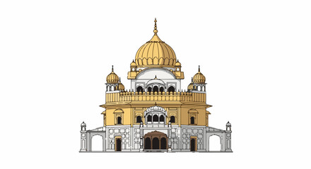 Obraz premium Ornate golden domed building with white marble detailing