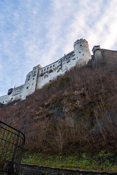 View of Hohensalzburg Fortress or Festung Hohensalzburg in Salzburg, Austria