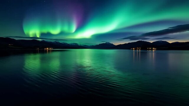 Aurora borealis dance. Perfect for travel blogs, nature magazines, and backgrounds for websites or social media posts about northern lights.