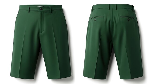 mockup of a dark green color bermuda shorts