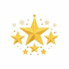 Obraz premium Golden Stars Rating and Success Concept
