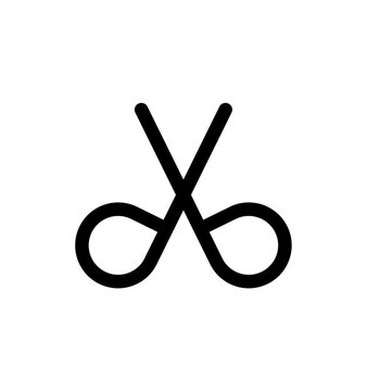 Scissors cutting icon, scissors cutting dash mark icon, simple design animation on transparent background.