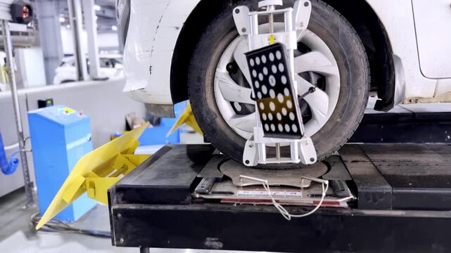 Vehicle Wheel Alignment Service with Precision Automotive Maintenance, Tire Adjustment, Steering Correction and Professional Workshop Equipment