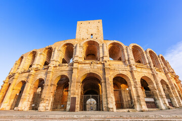 Fototapeta premium Provence, France. Roman amphitheatre in the Old Town of Arles.