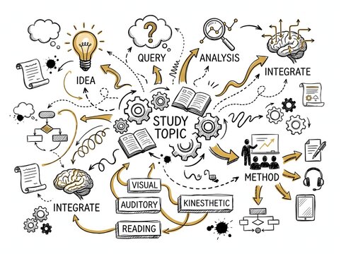 Hand Drawn Education and Brainstorming Mind Map Infographic
