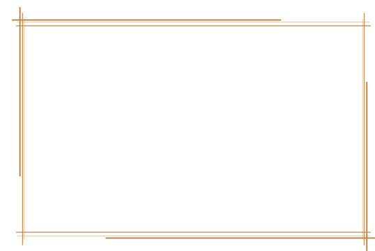 Random gold multiline border frame minimalist on white background. Design print for greeting cards, wedding invitations, restaurant menu, royal certificates. Set 125
