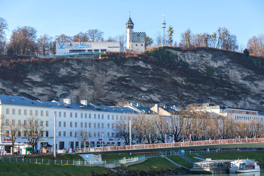 Street view and buildings in the old town Salzburg, Austria