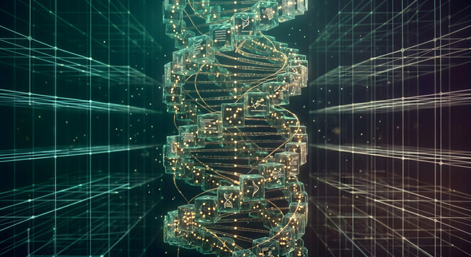 Sprawling Abstract Bio Data Network Scaffold Map