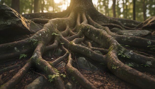 Root system anchoring strong foundation