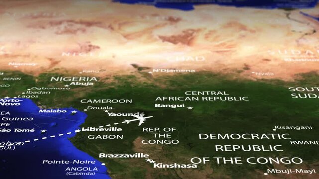 Flight From Rio Brazil to Sana a YEMEN with flag pins