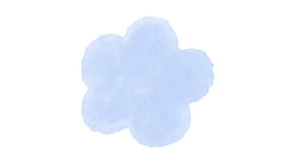 ブルーカラーの水彩タッチの花型シルエットのイラスト素材 © i m