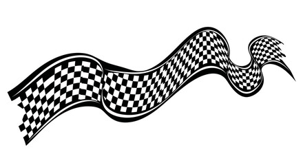 Checkered racing flag waving fast. © Wijil