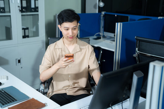 Development programmer male working in website a software and coding technology.