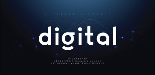 Digital, Abstract modern urban alphabet fonts. Typography sport, simple, technology, fashion, digital, future creative logo font. vector illustration  © ideon
