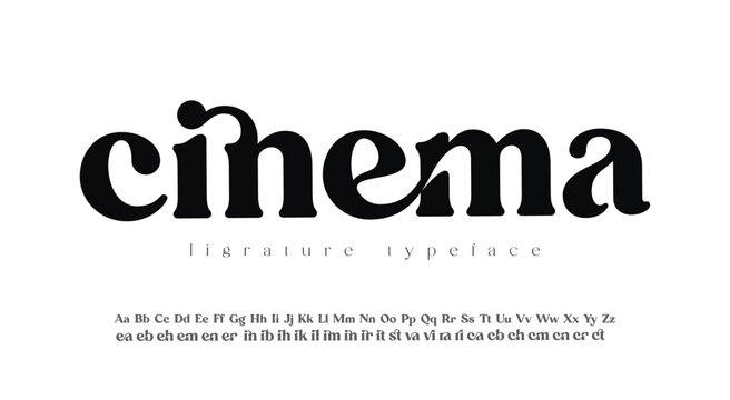 Elegant ligature alphabet letters font logo. Typography luxury classic lettering serif fonts decorative wedding vintage retro logos, design for fashion, beauty shop and brand. vector illustration