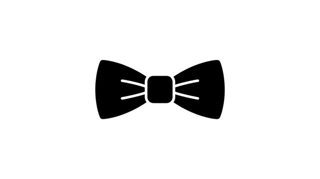 Black bow tie, elegant necktie, formal accessory, bow tie icon