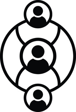 Network connection between people icon. Social network graph connection people or team network diagram. Teamwork collaboration group human network.