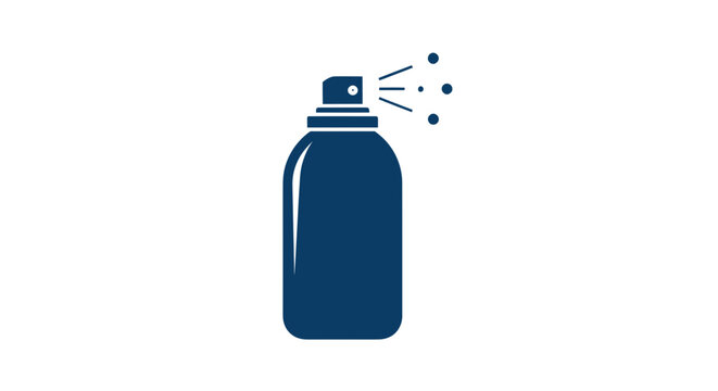 Spray bottle with liquid spraying out.