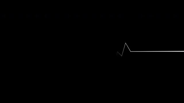 Flatline heartbeat ecg monitor medical emergency concept on black background minimalist design