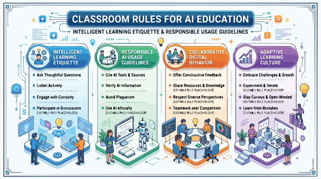 Classroom Rules for AI Education Intelligent Learning Etiquette Responsible Usage Guidelines.