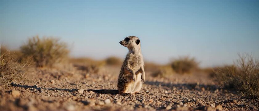 Meerkat standing on the ground