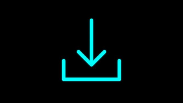 Bright blue download symbol representing seamless data transfer, file saving, and digital content acquisition