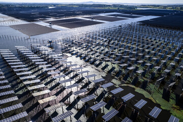 Fototapeta premium Large-scale wind and solar power plants