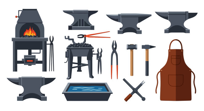 Blacksmith Tools and Equipment - Forge, Anvils, Hammers, Tongs, Apron