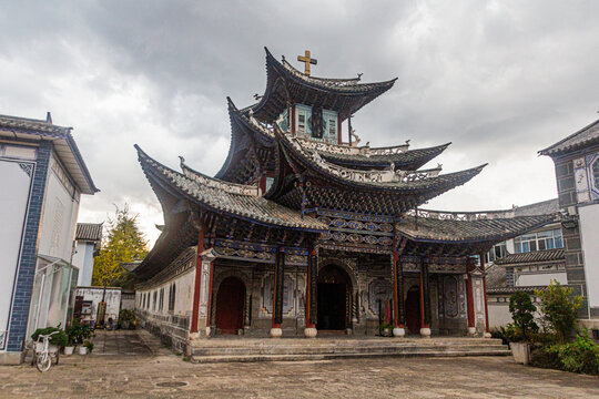 Catholic church in Dali ancient city, Yunnan province, China