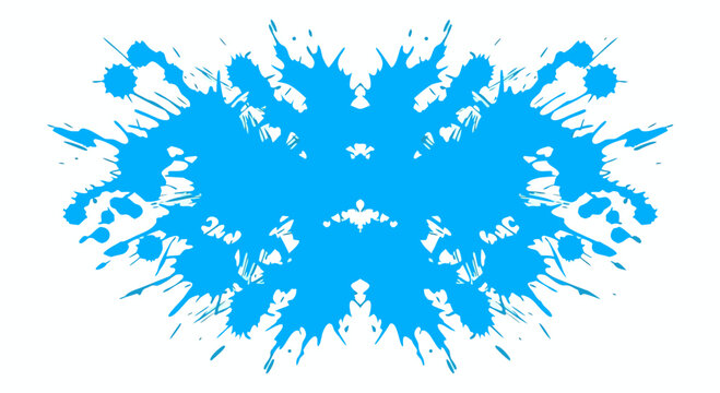 Bright electric blue blot with symmetrical shape
