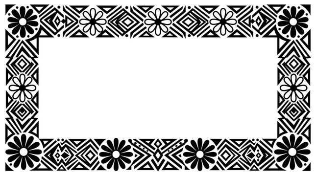 Black and white floral frame border.