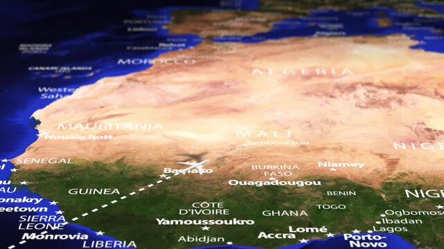 Flight From Rio Brazil to Tripoli LIBYA with flag pins